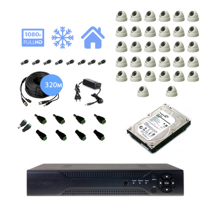 Полный комплект видеонаблюдения на 32 купольные камеры 2mpx (Эконом) Полный комплект видеонаблюдения на 32 купольные камеры 2mpx (Эконом)
